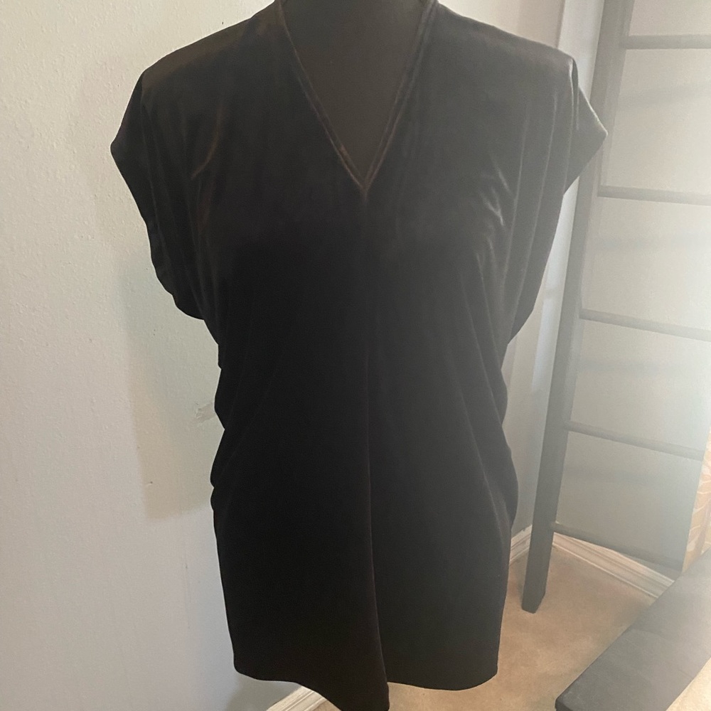 Lands End black velvet blouse